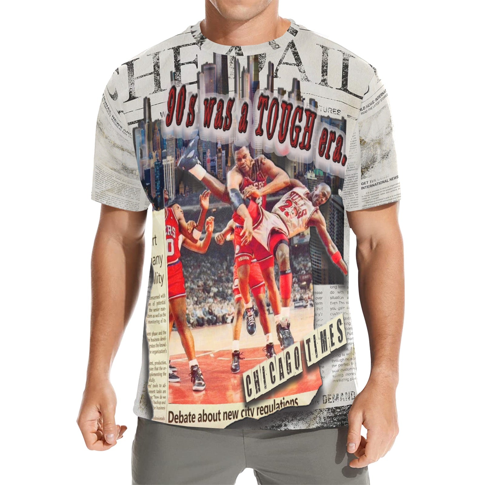 Chicago Times All Over Tee Men's All Over Print Crew Neck T-Shirt (Model T40-2)