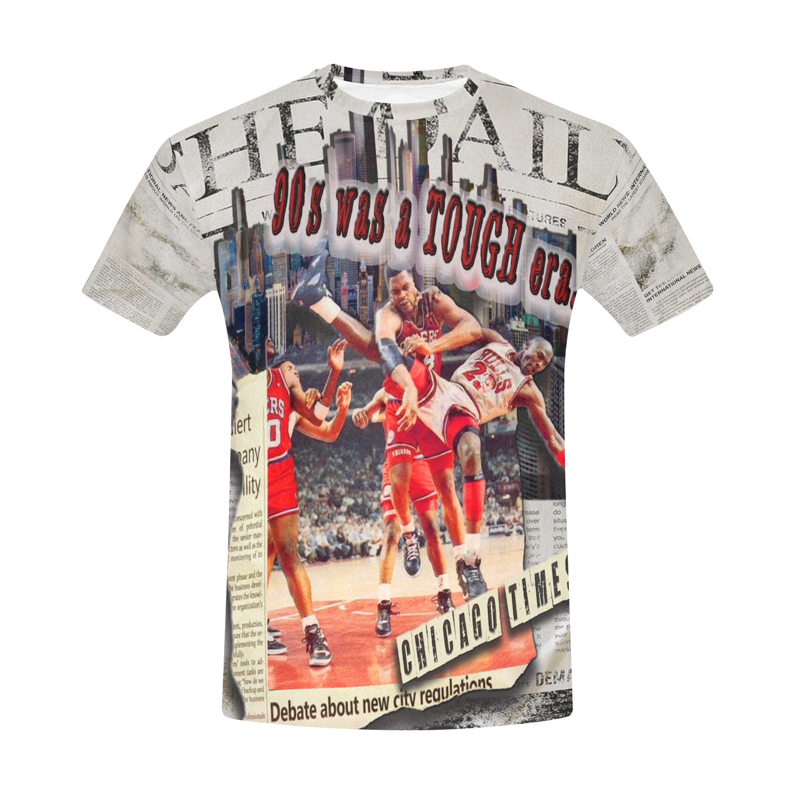 Chicago Times All Over Tee Men's All Over Print Crew Neck T-Shirt (Model T40-2)