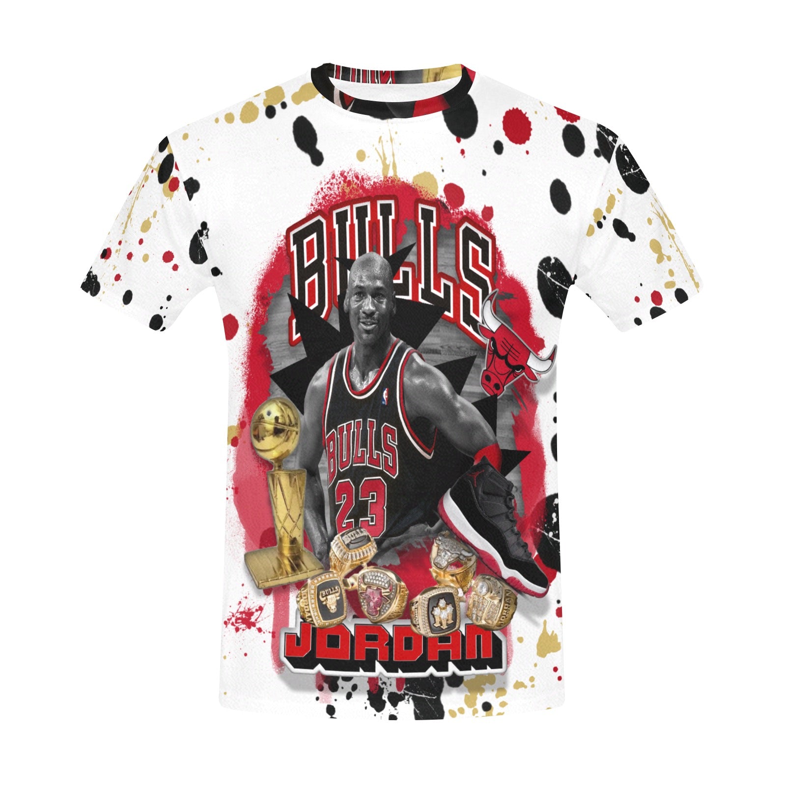 Bulls All Over Tee Men's All Over Print Crew Neck T-Shirt (Model T40-2)