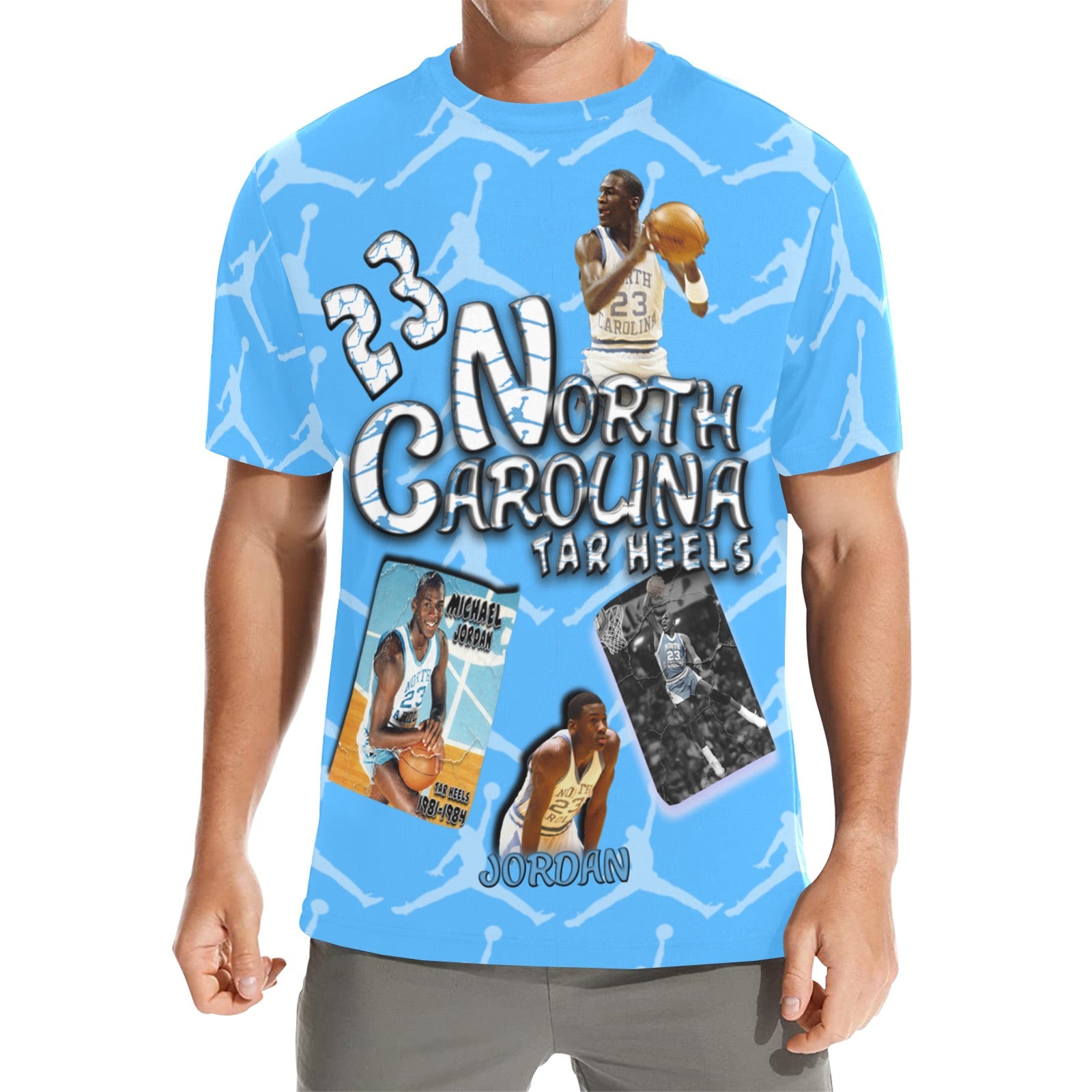 Tar Heels All Over Tee Men's All Over Print Crew Neck T-Shirt (Model T40-2)